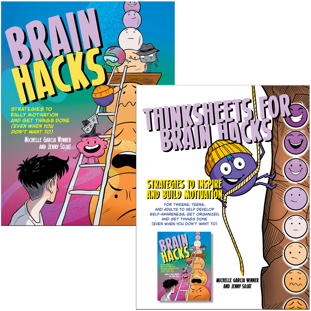 Brain Hacks Graphic Novel and Thinksheets Book Bundle